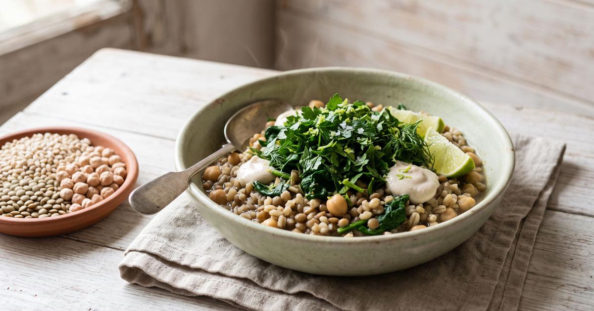 Ash-e Jo, Persian Barley and Herb Soup