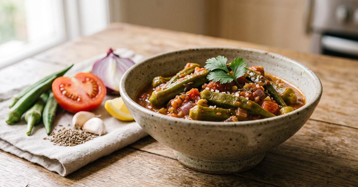 Bamia, Swahili Okra in Tomato
