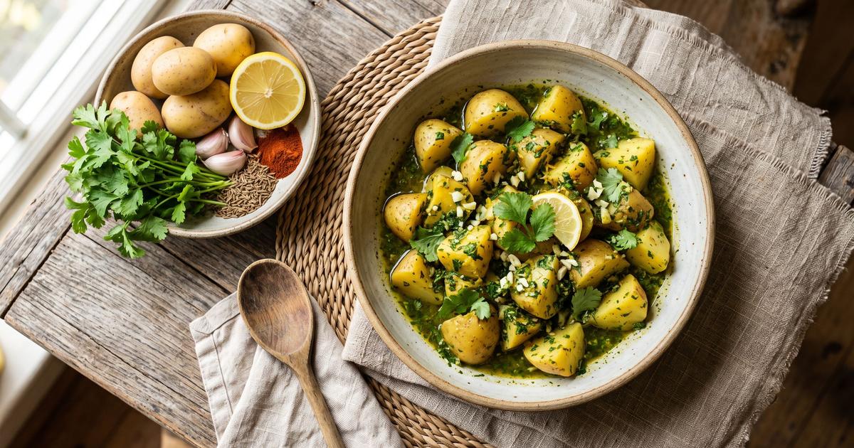 Batata Mchermla, Moroccan Chermoula Potatoes