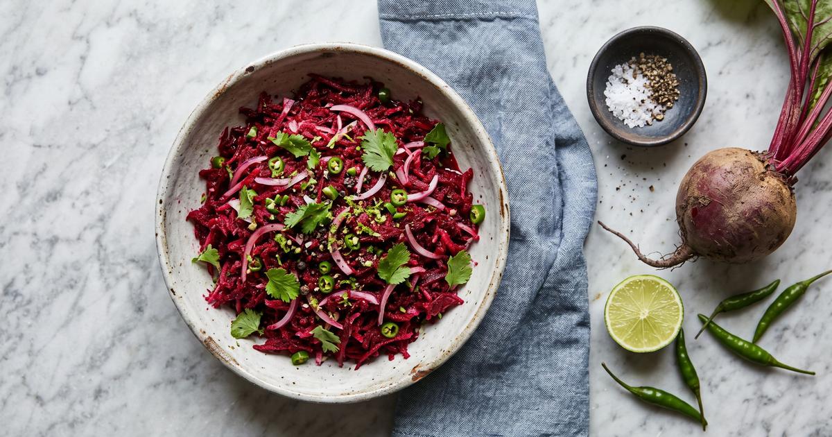 Beetroot Sambola, Sri Lankan Beet and Onion Salad