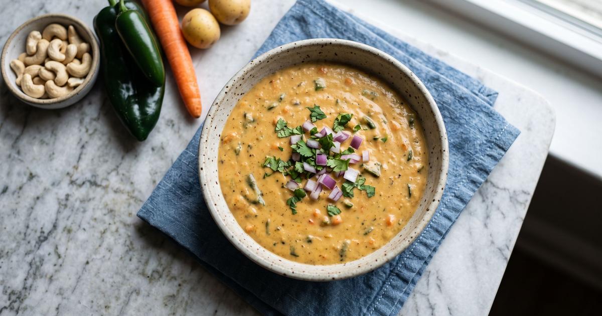 Blender Queso with Roasted Green Chiles