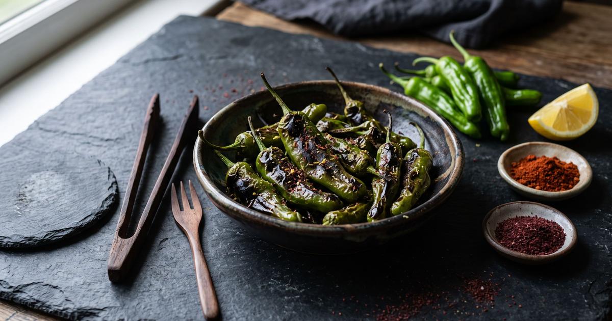 Blistered Shishito Peppers with Lemon and Sumac