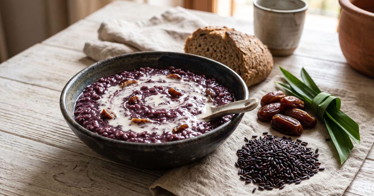 Bubur Pulut Hitam, Indonesian Black Rice Pudding