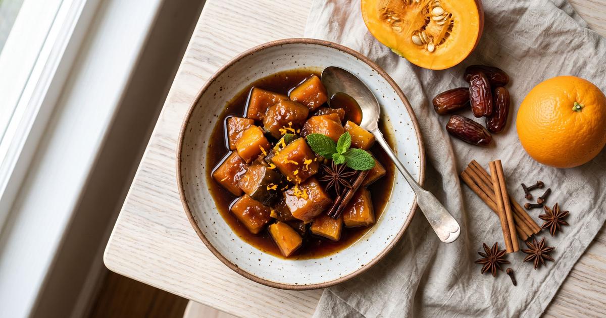 Calabaza en Tacha, Date-Sweetened Candied Squash