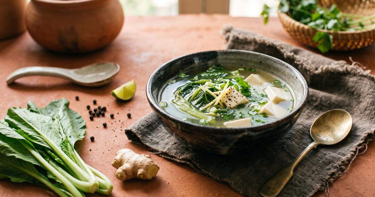 Canh Cai, Vietnamese Mustard Green and Tofu Soup