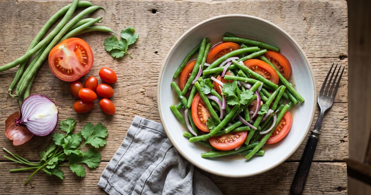 Ensaladang Sitaw, Filipino Long Bean and Tomato Salad