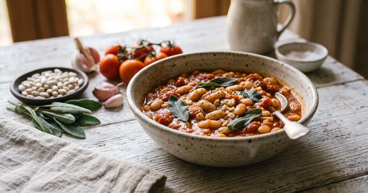 Fagioli all'Uccelletto, Tuscan Beans in Sage and Tomato
