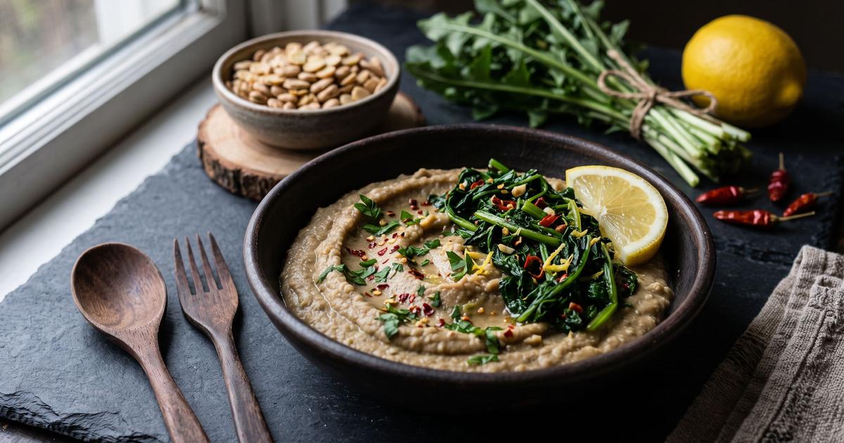 Fave e Cicoria, Puglian Fava Puree with Greens