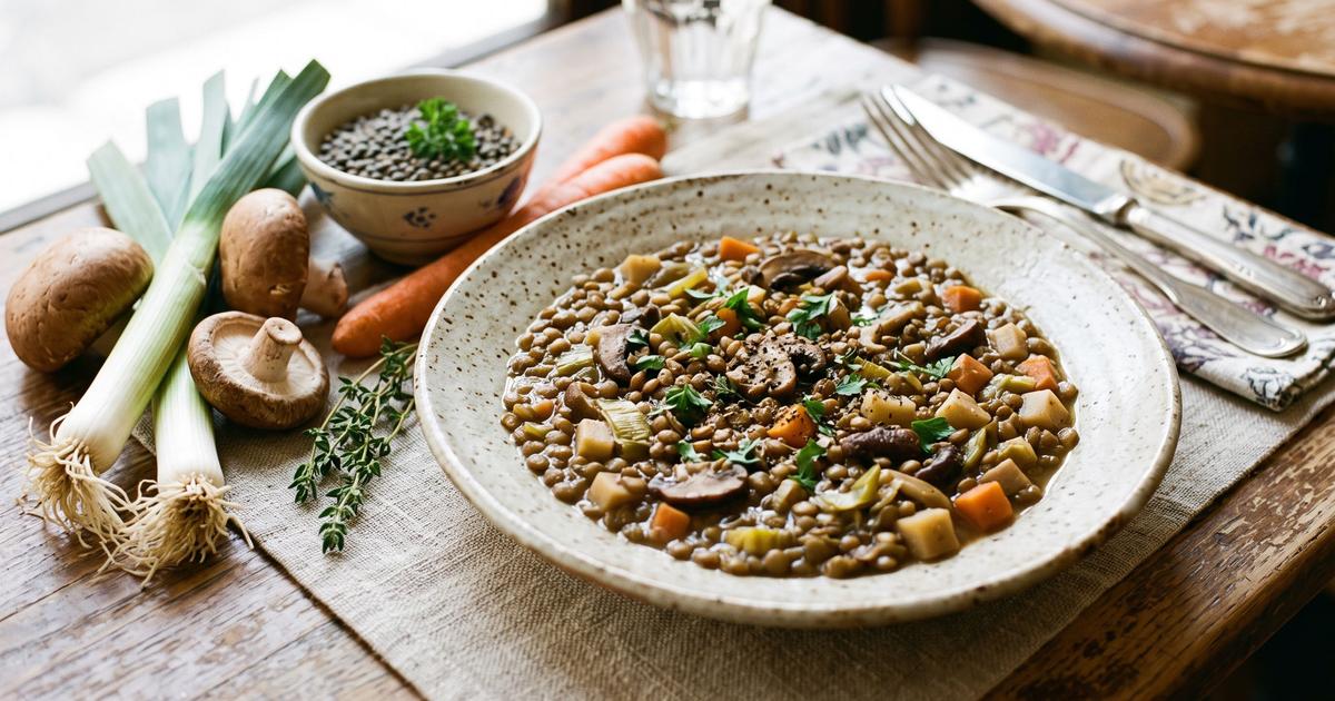 French Green Lentils with Leeks and Mustard