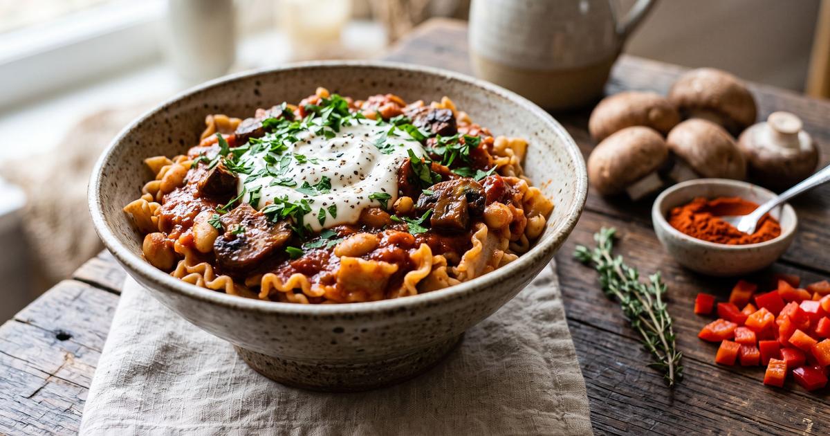 Gombapaprikás, Hungarian Mushroom Paprikash