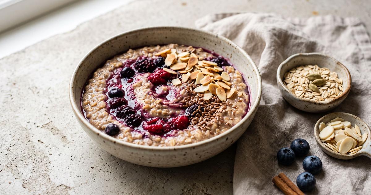 Havregrot, Nordic Oat Porridge with Cardamom and Berries