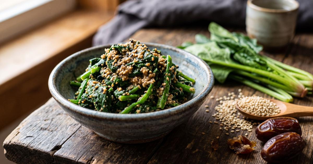 Horenso no Goma-ae, Spinach with Sesame Dressing
