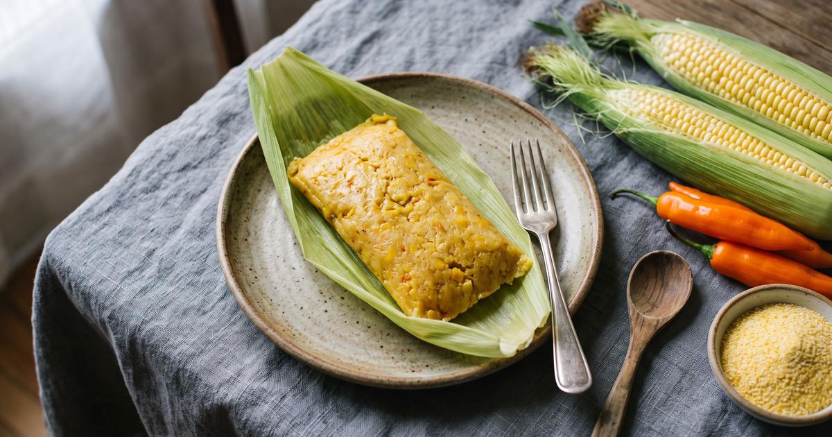 Humita, Peruvian Steamed Corn and Aji Cake