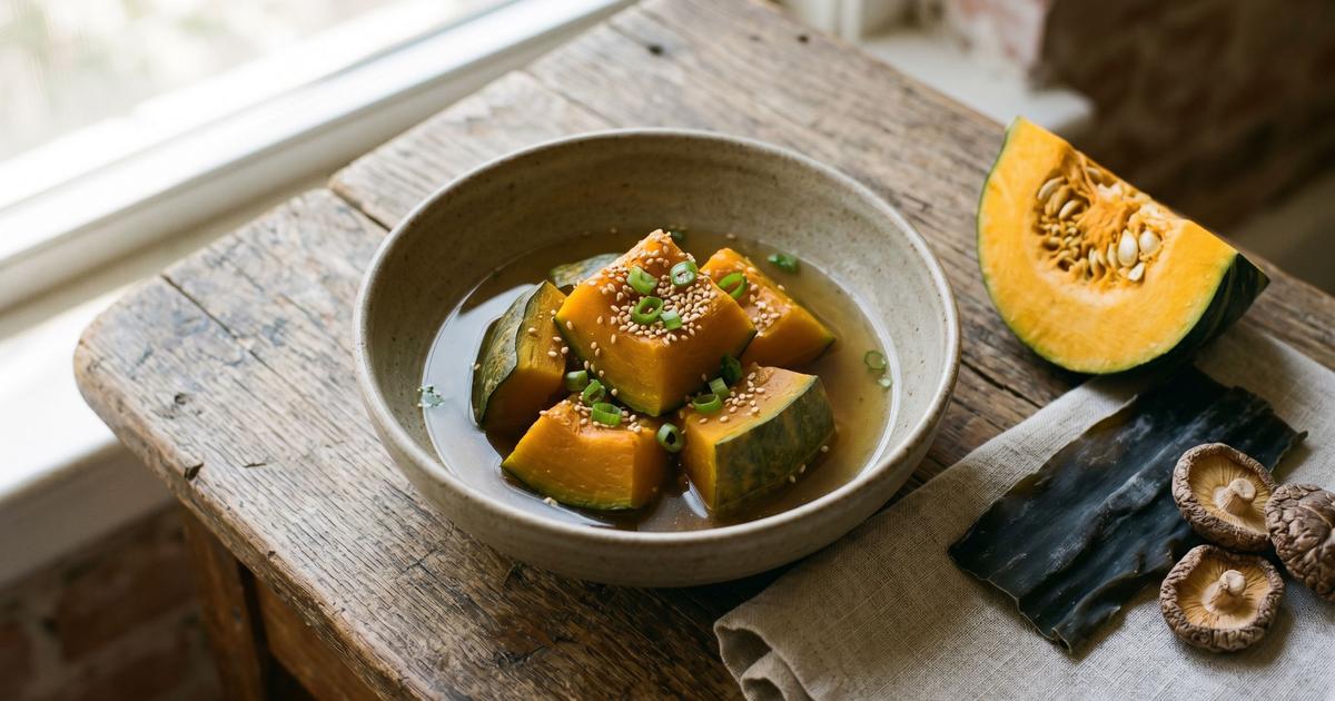 Kabocha Simmered in Kombu Dashi