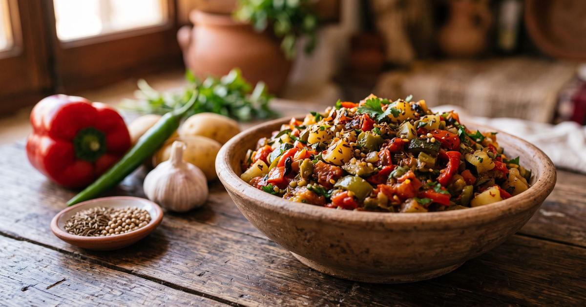 Kafteji, Tunisian Roasted Vegetable Chop
