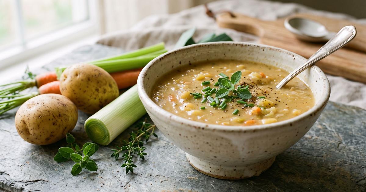 Kartoffelsuppe, German Potato and Marjoram Soup