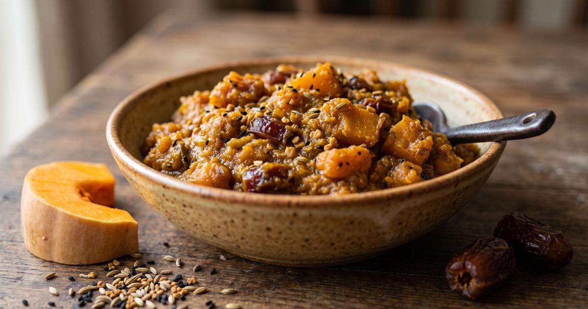 Khatta Meetha Kaddu, North Indian Sweet and Sour Pumpkin