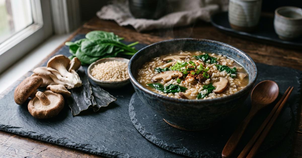 Kinoko Zosui (Mushroom Rice Soup)