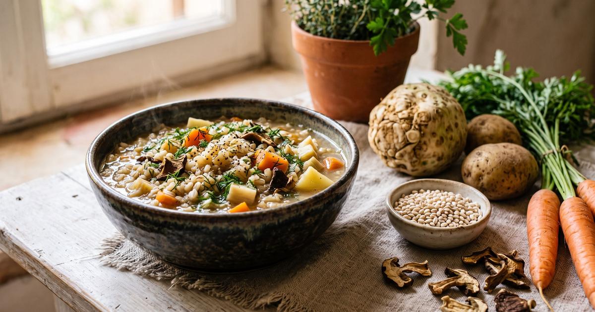 Krupnik, Polish Barley and Root Vegetable Soup