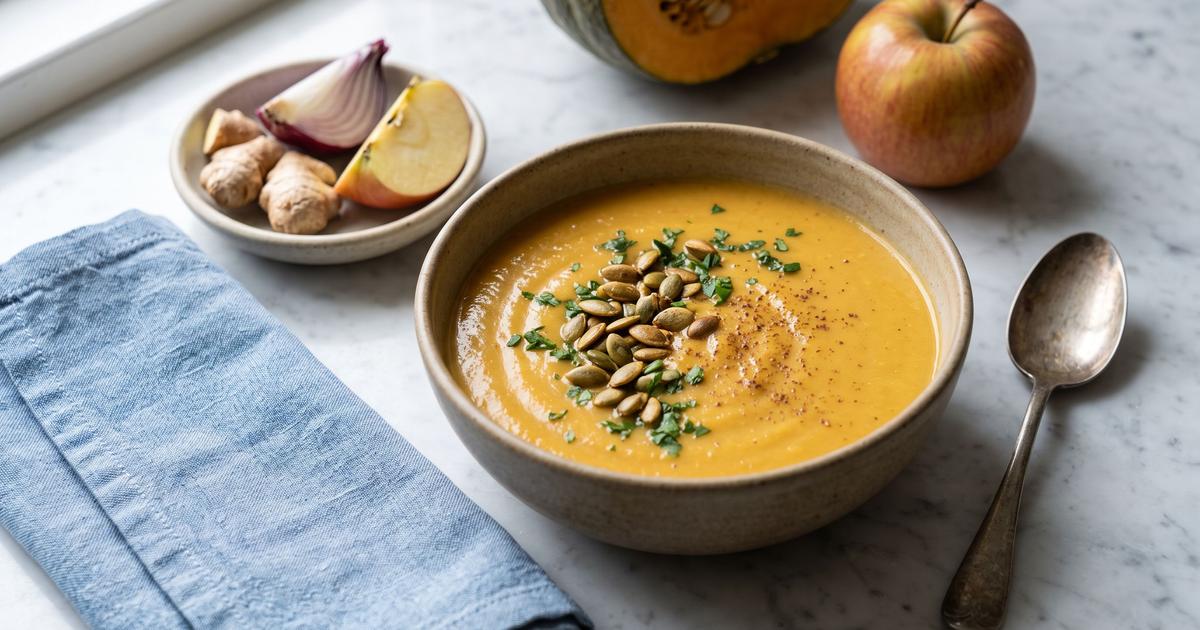Kürbissuppe, German Pumpkin and Apple Soup