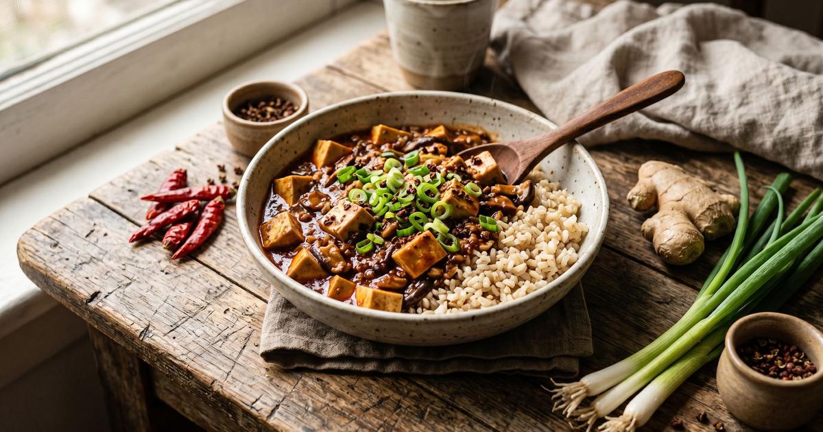 Mapo Tofu with Mushrooms
