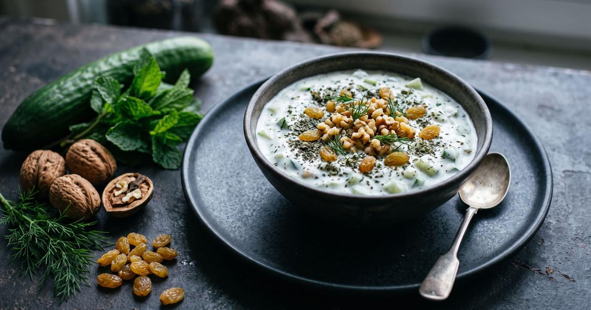 Mast-o-Khiar, Persian Cucumber and Herb Yogurt