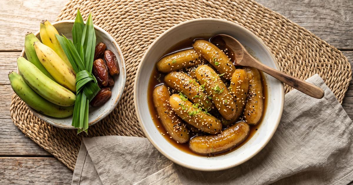 Minatamis na Saging, Date-Sweetened Bananas