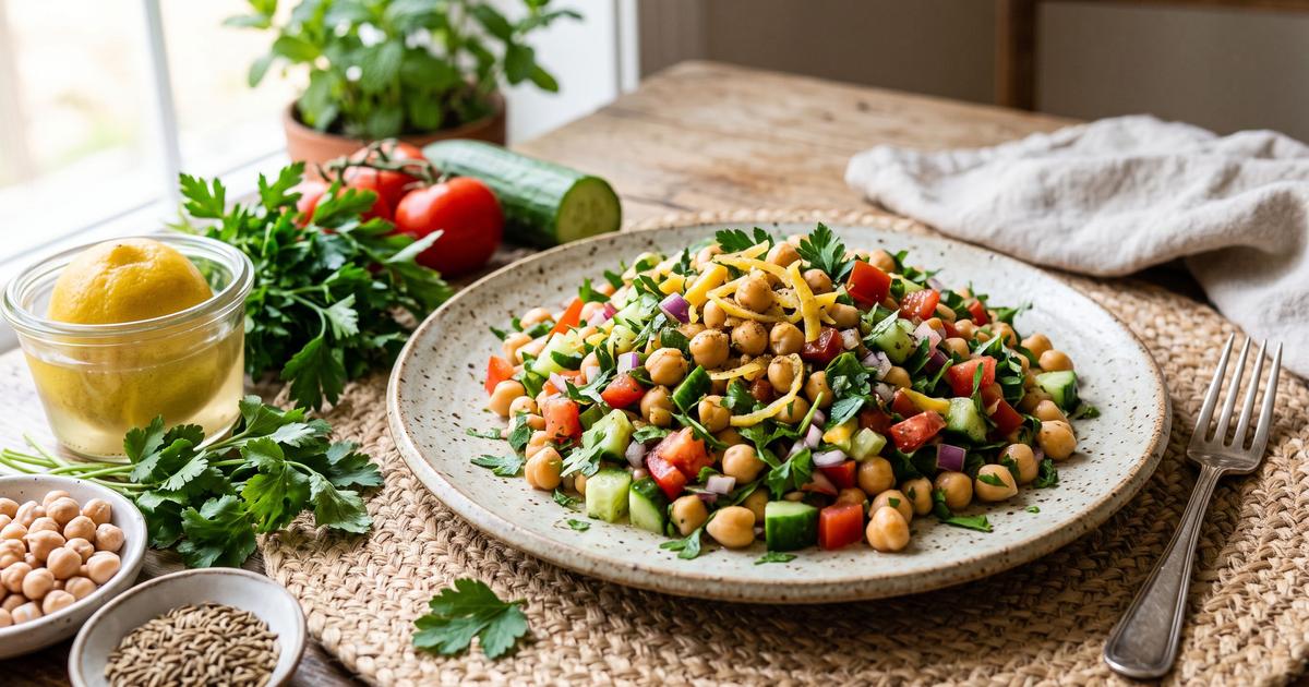 Moroccan Chickpea Salad with Preserved Lemon