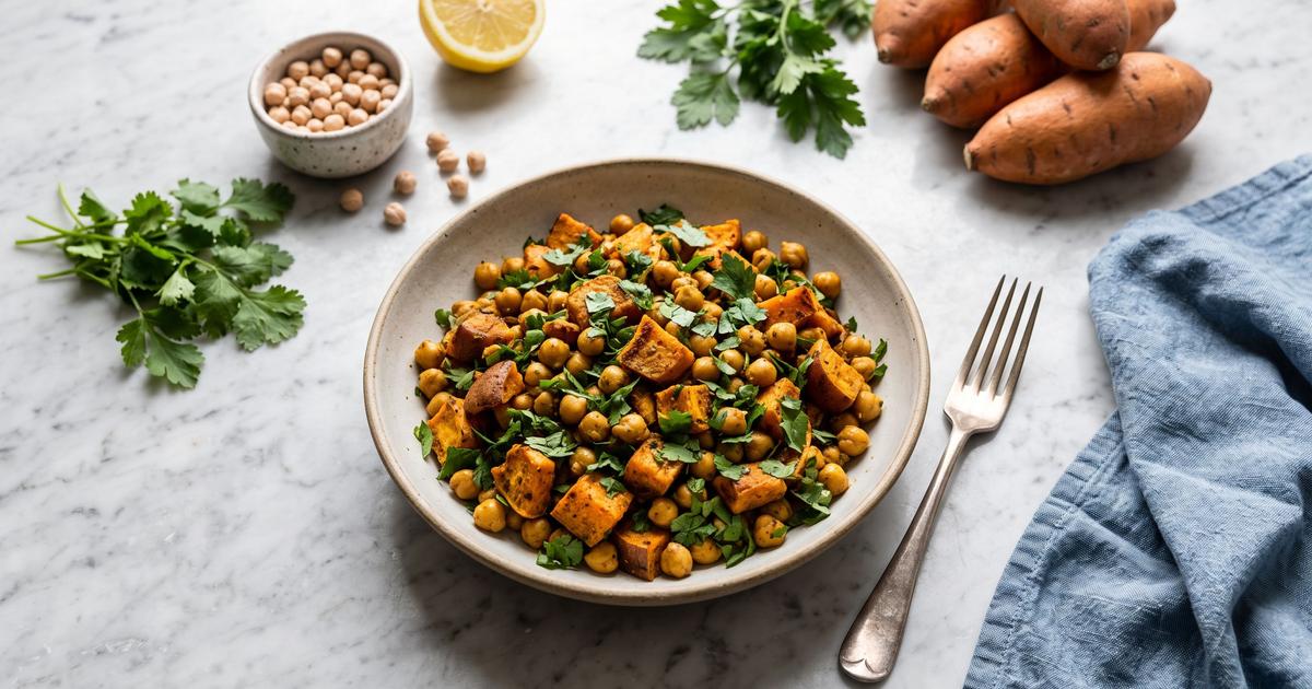 Moroccan Sweet Potato and Chickpea Salad