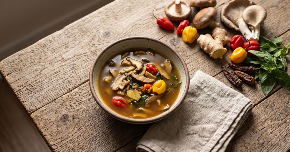 Nigerian Pepper Soup with Mushrooms