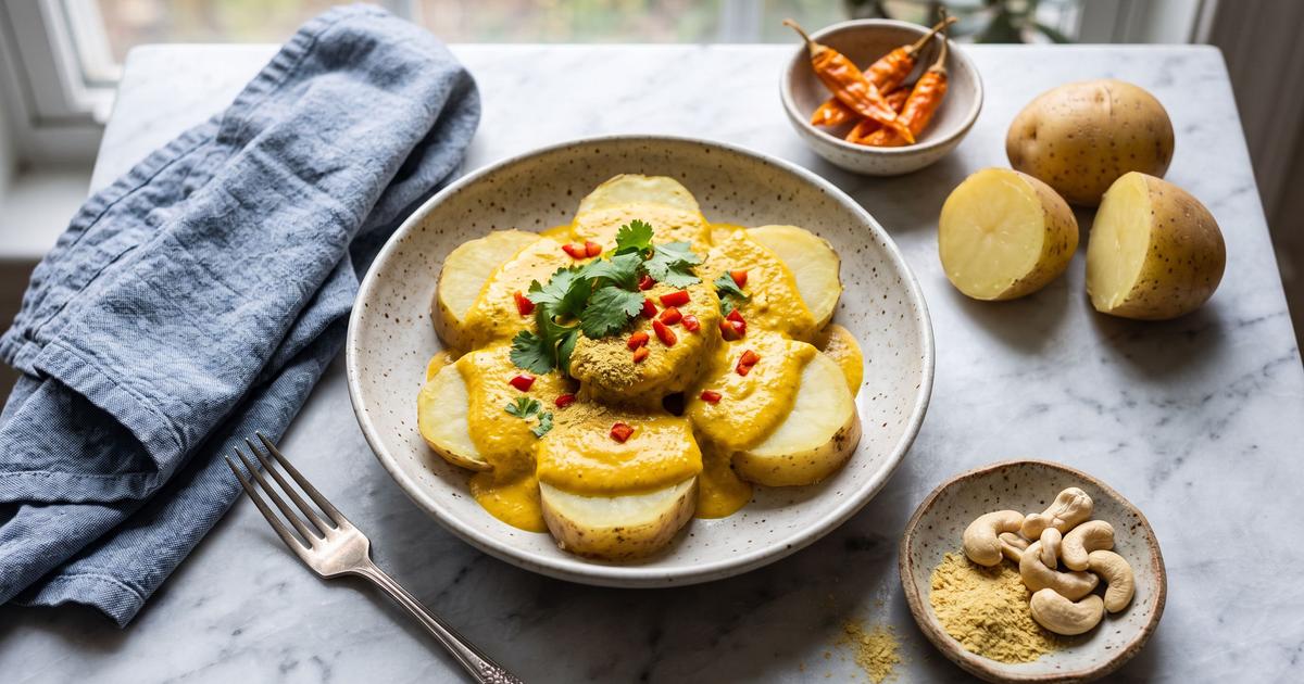 Papas a la Huancaína, Peruvian Potatoes in Aji Amarillo Cream