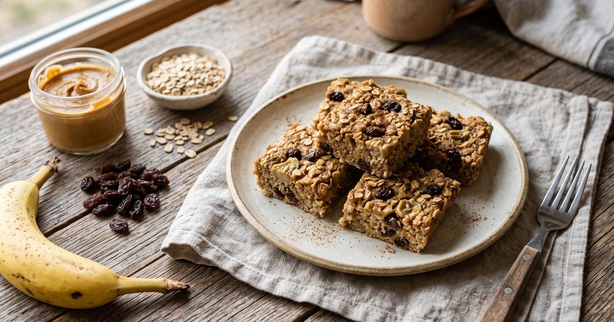 Peanut Butter Banana Overnight Baked Oatmeal