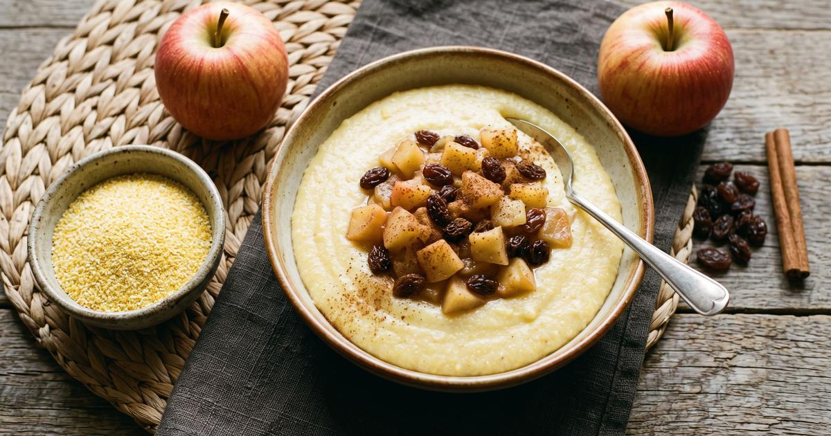 Polenta Dolce, Sweet Breakfast Polenta with Apples