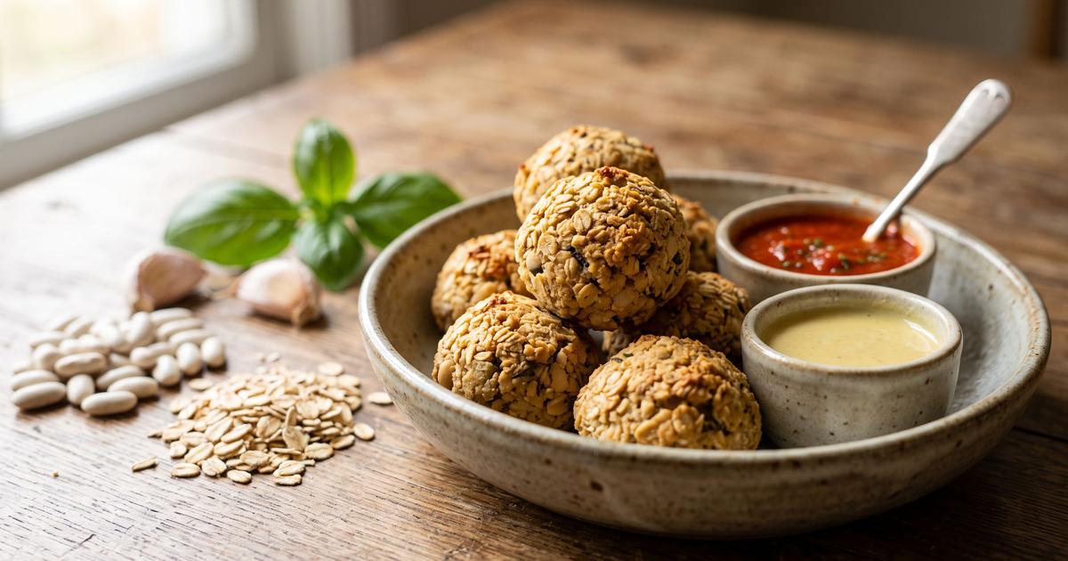 Polpette di Fagioli, Italian Baked White Bean Balls