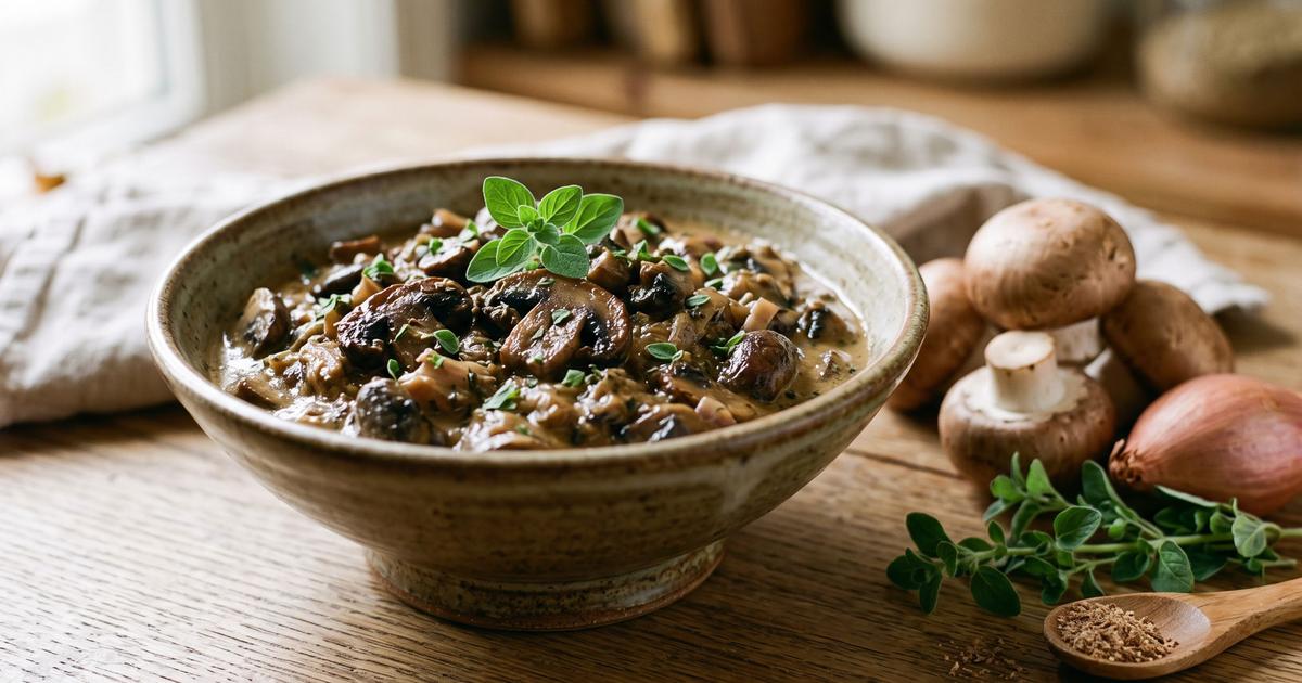 Rahmchampignons, German Creamy Mushrooms with Parsley