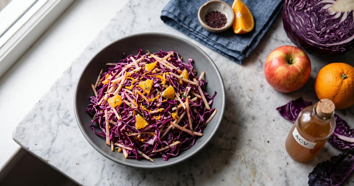 Rödkålssallad, Swedish Raw Red Cabbage and Orange Salad
