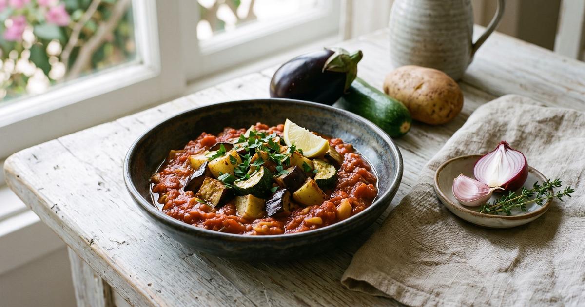 Saksuka, Turkish Roasted Eggplant and Zucchini