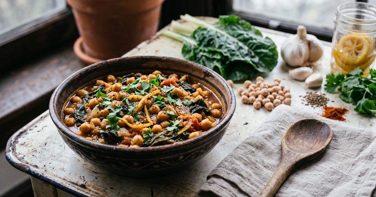 Selq, Moroccan Chard with Chickpeas and Preserved Lemon