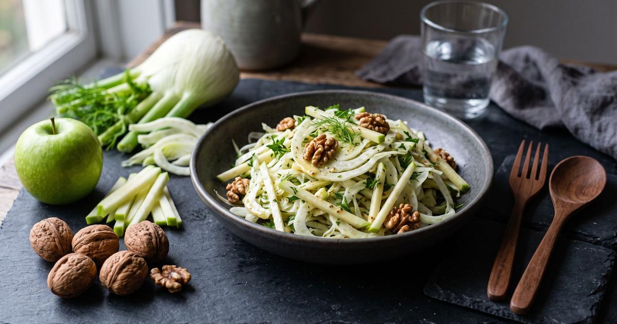 Shaved Fennel and Apple Salad with Walnuts
