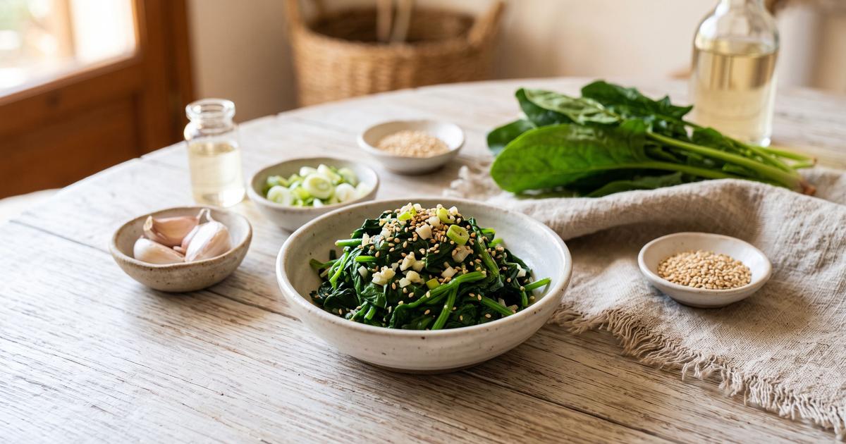 Sigeumchi Namul, Seasoned Spinach