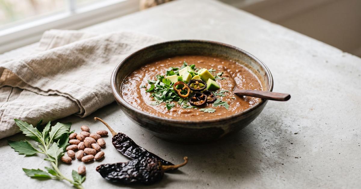Sopa Tarasca, Michoacan Bean and Ancho Soup