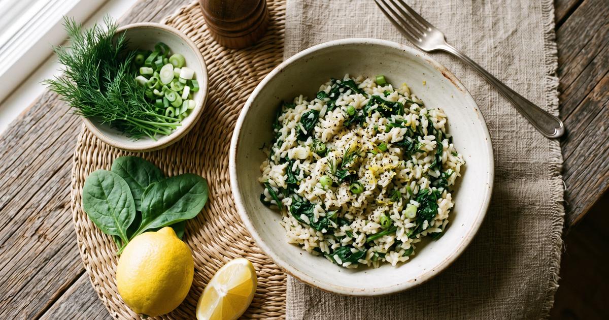 Spanakorizo, Greek Spinach and Rice