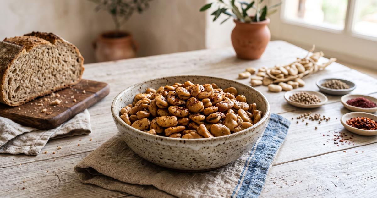 Spiced Roasted Fava Beans
