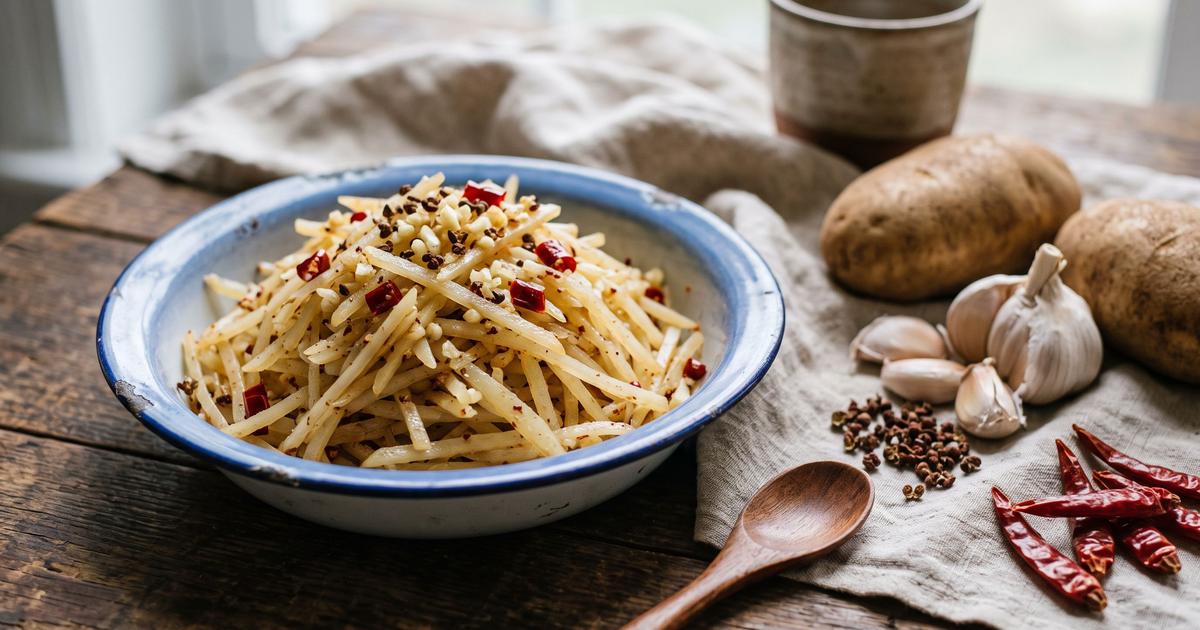 Suan La Tudou Si, Hot and Sour Potato Slivers