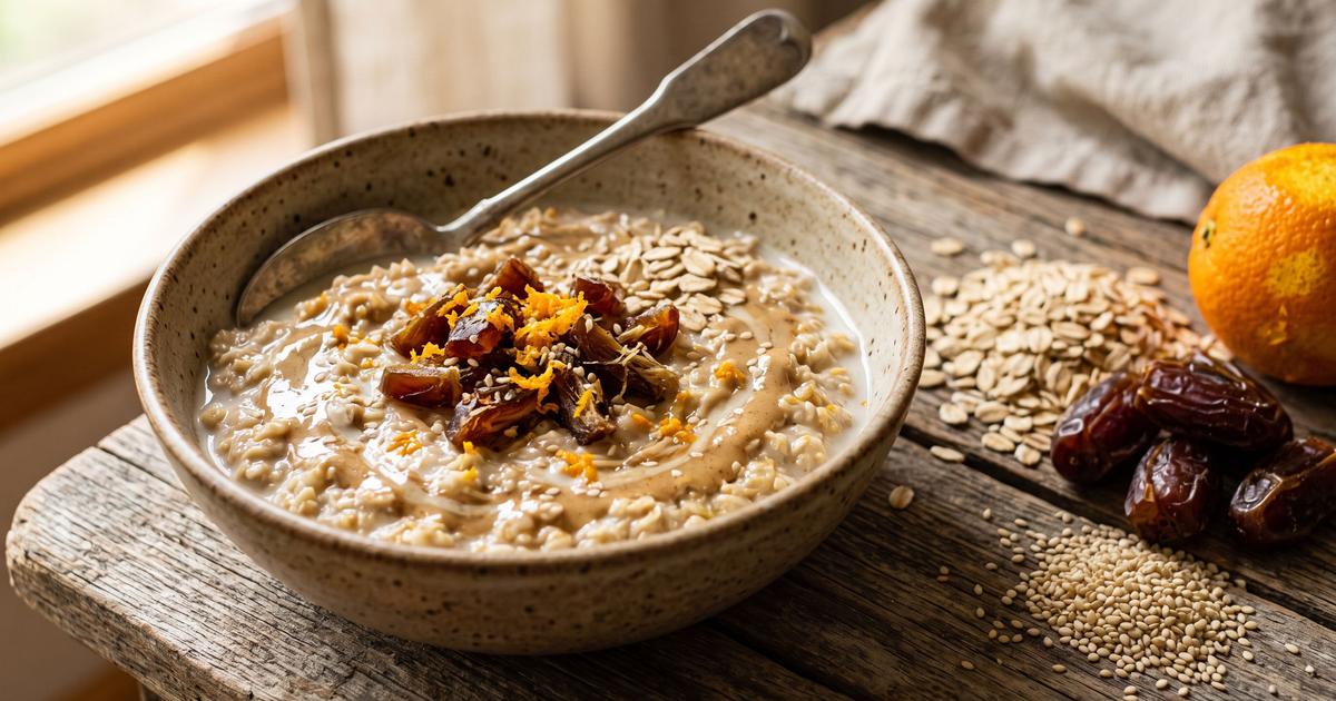 Tahini, Date, and Orange Overnight Oats