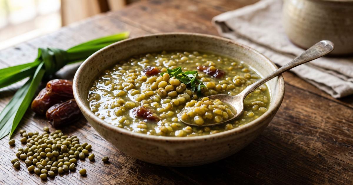 Tao Suan, Thai Split Mung Beans in Pandan Syrup