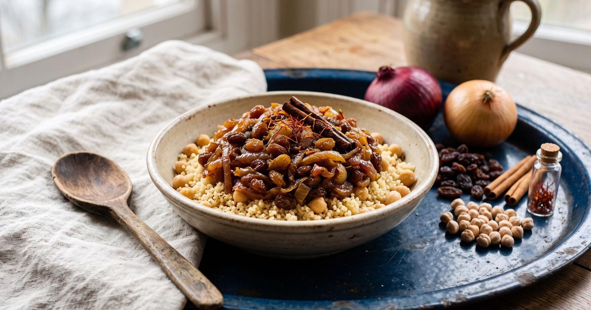 Tfaya, Moroccan Sweet Onions with Raisins