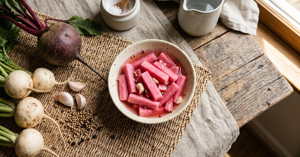Torshi Left, Egyptian Pink Pickled Turnips