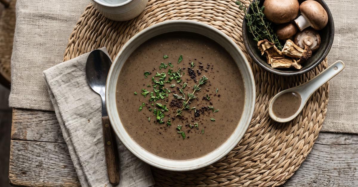 Veloute de Champignons, French Cream of Mushroom Soup