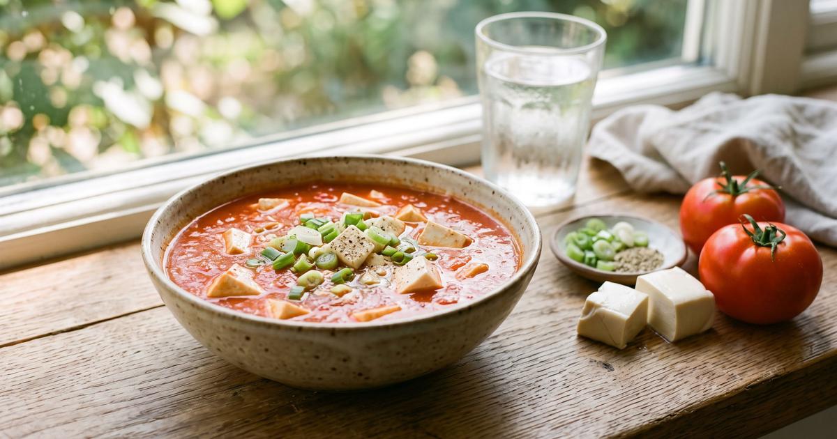 Xihongshi Doufu Tang, Tomato and Silken Tofu Soup